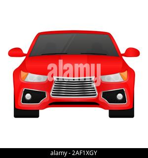Red car. Front view Stock Vector