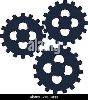 car gears assembly piece flat icon Stock Vector
