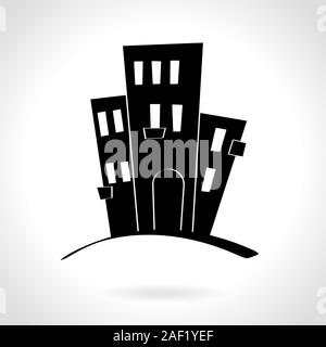 Tall buildings. Black doodle Stock Vector