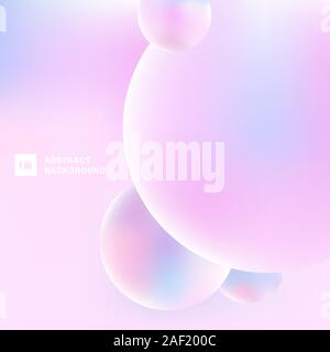 Abstract 3D circles bubbles pastel color beautiful background. Creative template minimal for cover brochure, print ad, flyer, poster, wallpaper, banne Stock Vector