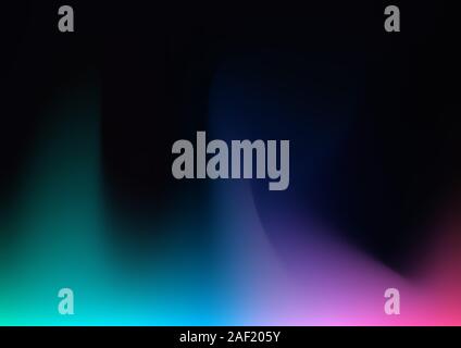 Abstract blurred gradient mesh on black background in bright colors with space for your text. Colorful smooth. You can use for wallpaper, banner web, Stock Vector