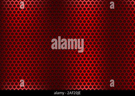 Red metal perforated background Stock Vector