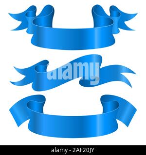 Blue ribbon banners Stock Vector