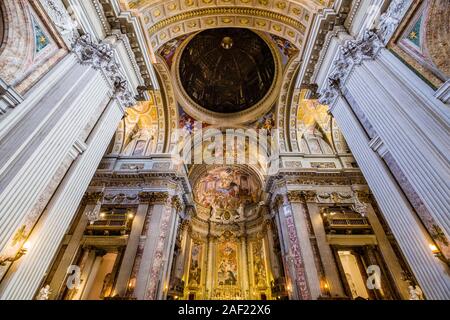 Altar inside the main hall of the Church of St. Ignatius of Loyola at Campus Martius Stock Photo