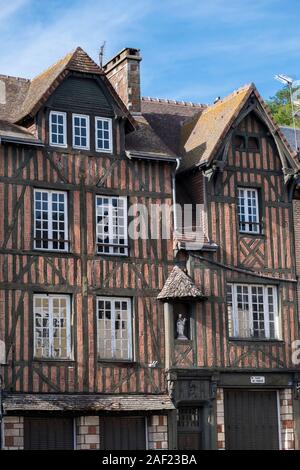 Pont-Audemer (north-western France): half-timbered houses in the town centre The town is located in the Risle Valley in the "Boucles de la Seine Norma Stock Photo