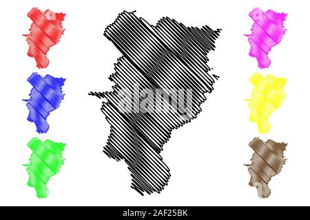 Kildare County Council (Republic of Ireland, Counties of Ireland) map vector illustration, scribble sketch Kildare map Stock Vector