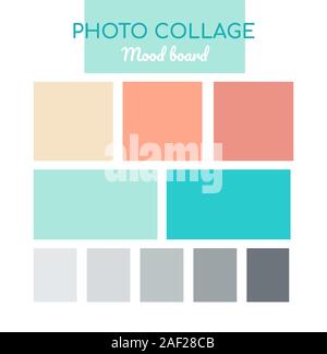 Photo collage mood board - colorful vector background template Stock Vector