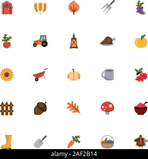 bundle of thanksgiving set icons Stock Vector