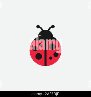 Lady bug vector icon, Lady bug logo design, cute icon, simple icon, tiny logo icon, red lady bug sign, cute colorful ladybird Stock Vector
