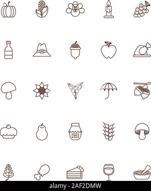 bundle of thanksgiving set icons Stock Vector