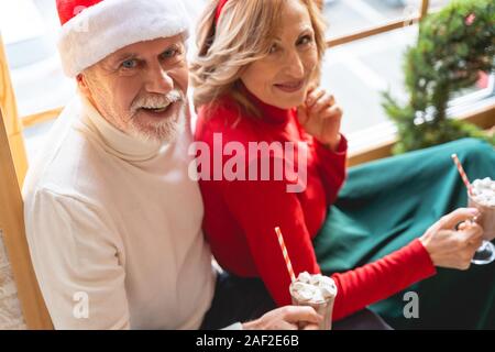 Close up of mature couple that having rest Stock Photo
