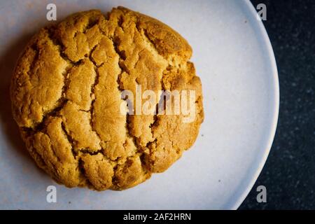 Peanut butter cookie on a plate Stock Photo