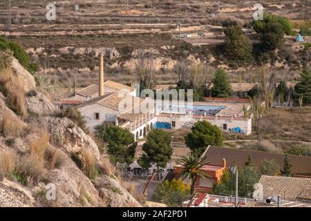 View over the town of Sax from the castle on the hill which overlooks the landscape. Stock Photo