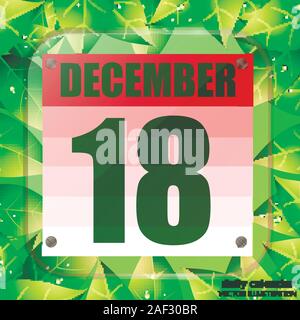 December 18 icon. For planning important day. Banner for holidays and ...