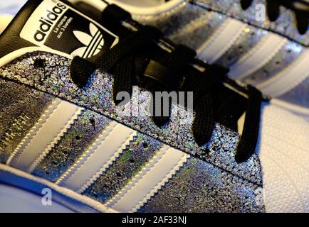 Singapore-27 JAN 2017:Adidas vintage style sneaker shoes closeup view Stock  Photo - Alamy