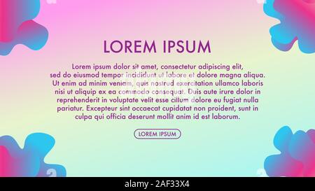 Beautiful Abstract Liquid Background Design Template, Girly Design Concept, Fantasy Land Theme, Colorful, Pinky Purple Violet Blue Gradation, EPS 10 Stock Vector