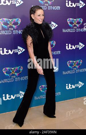 London, UK. 12th Dec 2019. Davina McCall attends launch to celebrate the ITV gameshow The Masked Singer, at The May Fair Hotel London, UK. 12th Dec, 2019. Credit: Nils Jorgensen/Alamy Live News Stock Photo