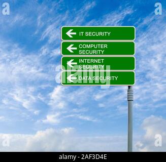 Road sign to IT security Stock Photo