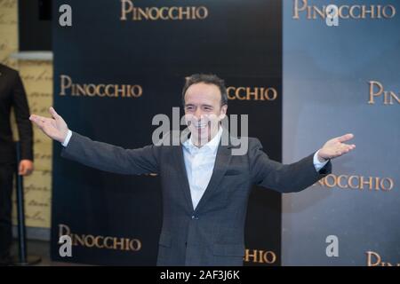 Roma, Italy. 12th Dec, 2019. Roberto Benigni Photocall of the Italian film 'Pinocchio' in Rome at The Space Cinema Moderno (Photo by Matteo Nardone/Pacific Press) Credit: Pacific Press Agency/Alamy Live News Stock Photo