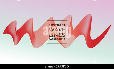 Abstract Wave Line Background Design Template, Blend Effect Design Vector, Simple and Clean, Red Orange, Blood Orange, Autumn, Resolution 16:9, EPS 10 Stock Vector