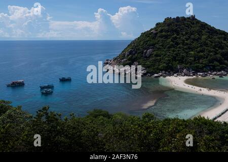 Panoramic view of the Nang Yuan Island near Koh Tao, Thailand. Stock Photo