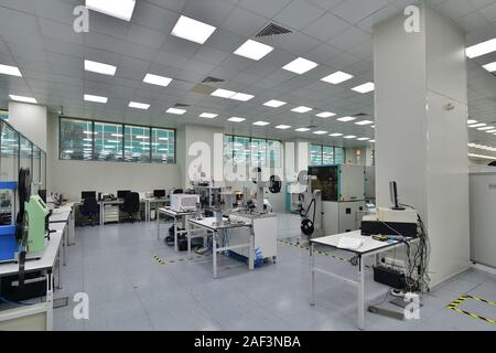 Moscow, Russia - Dec. 5.2019. interior of Mikron - the largest plant for the production of chips. Zelenograd Stock Photo