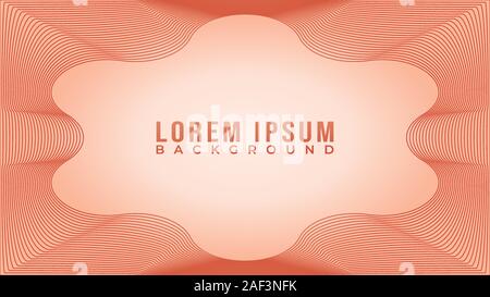 Wave Frame Design Concept, Abstract Wave Line Background Design Vector, Red Orange, Autumn, Summer, Beautiful Background Template, Rounded Star Shape Stock Vector