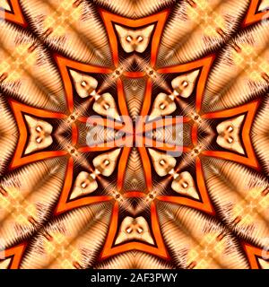 Symmetrical reflected patter from an original image of a Millipede Spider Conch (Lambis millepeda) Stock Photo