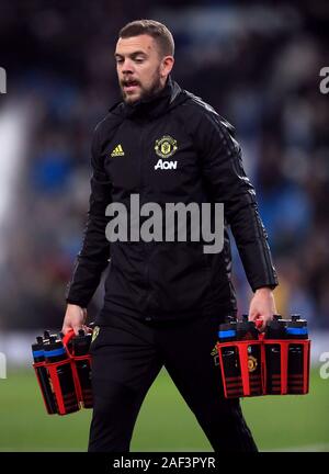 Manchester United fitness coach Charlie Owen before the Premier League match at the Etihad Stadium, Manchester Stock Photo