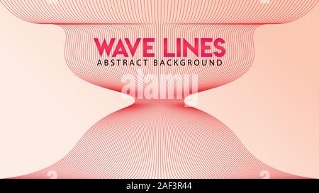 Abstract Explosion Wave Line Background Design Template, Abstract Blend Design Vector, Beautiful Radiation, Red Orange Beige Gradation, EPS 10 Stock Vector