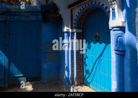Blue corner in Chefchaouen Stock Photo