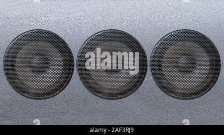 Music and sound - Front view one four way line array loudspeaker ...