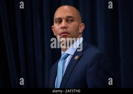 United States Representative Hakeem Jeffries (Democrat of New York) arrives to the US House Committee on the Judiciary mark-up of House Resolution 755, Articles of Impeachment Against President Donald J. Trump, in the Longworth House Office Building in Washington, DC on Thursday, December 12, 2019. Credit: Stefani Reynolds/CNP /MediaPunch Stock Photo