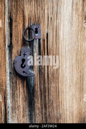 Weathered, old wooden door Stock Photo