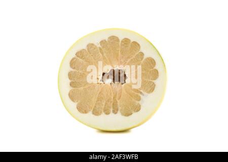 Half of pomelo fruit isolated on white background Stock Photo