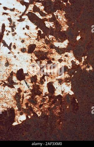 Rusty white painted metal, old rust texture on metal. 2019 Stock Photo
