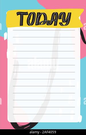 Memphis style. Template for agenda, planners, check lists Stock Vector