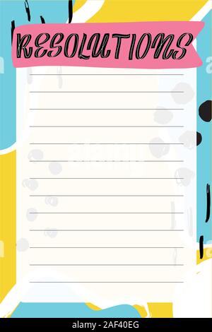 Memphis style. Template for agenda, planners, check lists Stock Vector