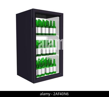 3d render of drink storage refrigerator display Stock Photo