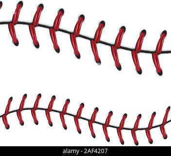 Softball, baseball red lace over white background. Stock Vector