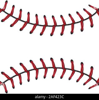 Softball, baseball red lace over white background. Stock Vector