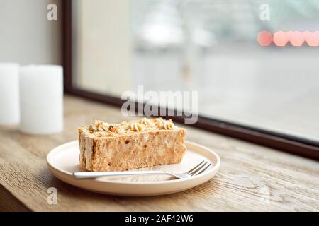 Healthy Homemade Carrot Cake Ready for Easter Stock Photo