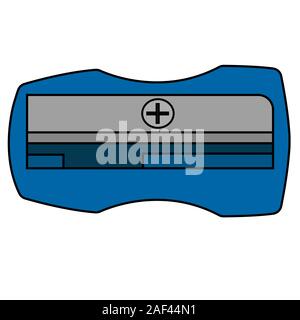 blue sharpener pencil icon. Isolated cartoon stock vector illustration Stock Vector