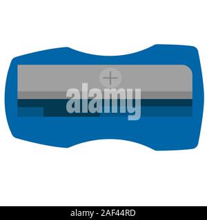 blue sharpener pencil icon. Isolated flat stock vector illustration Stock Vector