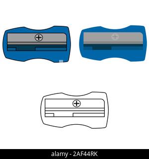sharpener pencil set. Isolated stock vector illustration Stock Vector