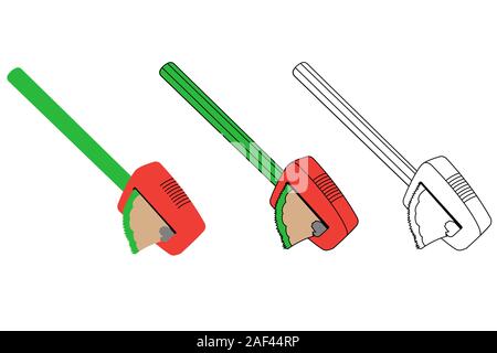sharpener pencil set. Isolated stock vector illustration Stock Vector