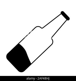 half empty glass bottle icon. isolated stock vector illustration Stock Vector
