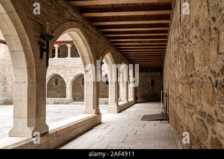 Courtyard or cloisters inside the palace of the Dukes of Braganza in Guimaraes in northern Portugal Stock Photo