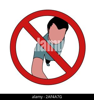 prohibition sign selfie photo. isolated stock vector illustration Stock Vector