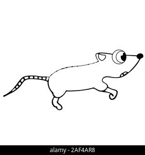 little cute mouse. isolated outline stock vector illustration Stock Vector